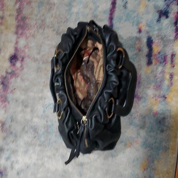 Bulga Large Satchel Bag in Black Made in Italy - Picture 6 of 16